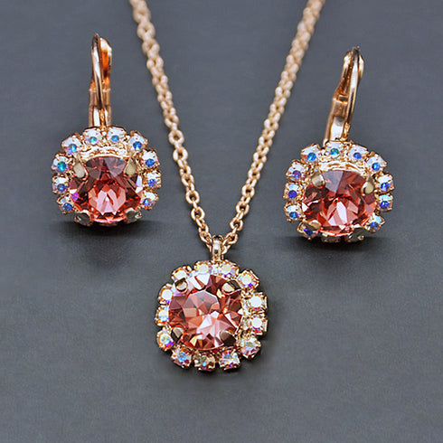 Rinkinys "Puošnumas II (Rožinė Persikų)" su Swarovski™ kristalais